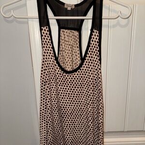Kismet Black and Cream Polka Dot Tank Top